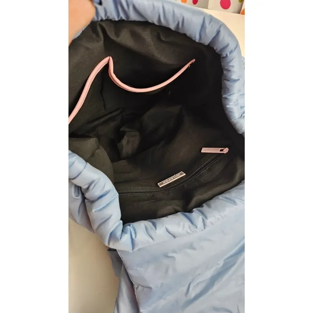 NEW Wildfox Parachute BACKPACK ski board Blue Puffy Nylon HANDBAG Lightweight